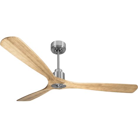 Tenerife Ring - Super destratificateur et ventilateur DC 166 cm Chrome pales bois clair sans Lumière 30 à 60 m² (1/5)