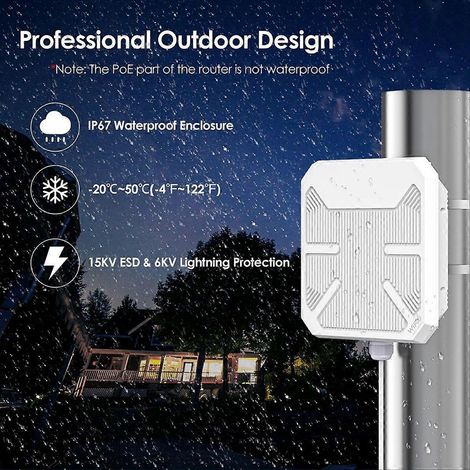 AX3000 Dualband-WLAN-6-Access-Point mit großer Reichweite für den Außenbereich, PoE- und IP67-Wetterschutz, 2,4 GHz/5 GHz WLAN-Router für den Außenbereich (AU) (1/5)