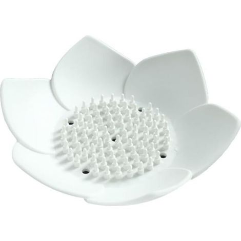 Porte-savon avec égouttoir, porte-savon de salle de bain pour la douche, porte-savon en silicone pour l'évier de cuisine. Porte-savon en forme de fleur pour plan de travail et baignoire. (1/5)