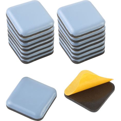 Patins de Meubles Auto-adhésifs PTFE Téflon Carré 40 mm,Protège-Sols et Tapis Lisses,16 Pièces (1/5)