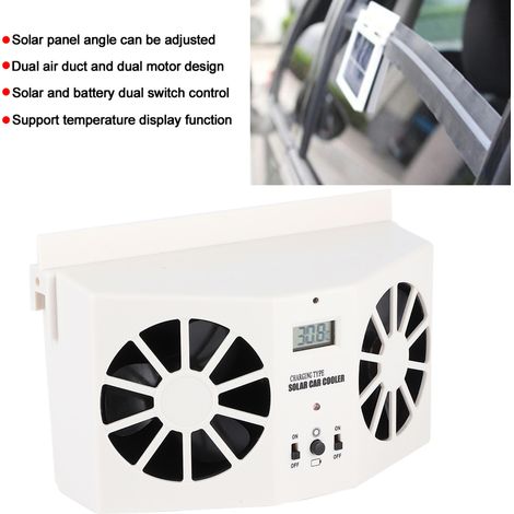 Weißer Solar-Autolüfter / Solar-Autoabluftventilator / Solar-Autokühlventilator (mit Akku) (1/5)