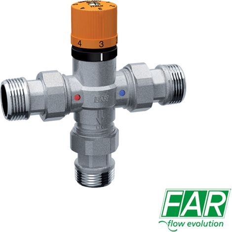 Far miscelatore termostatico completo di bocchettoni 3/4 3955-34 per solari (1/2)