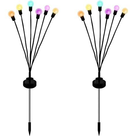 Solarlampe 6 Lichter konstantes Licht variable Lichtlänge 75cm2 Paare von Outdoor wasserdichte Glühwürmchen Licht Dekoration