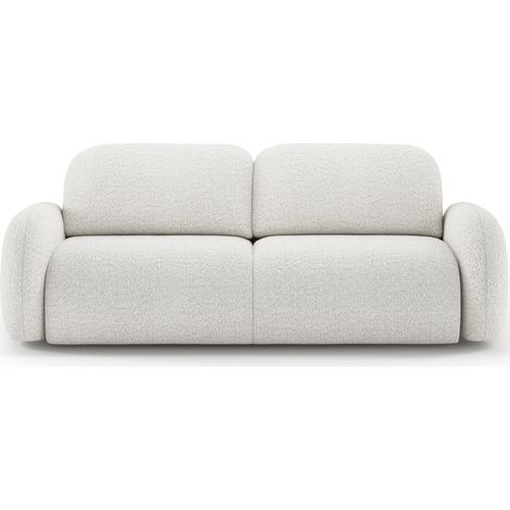 Canapé convertible moderne en tissu bouclette ZULA avec coffre de rangement - 250cm-Blanc (1/5)