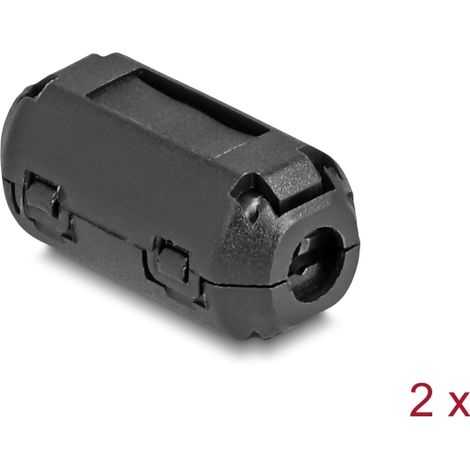 Delock NÃºcleo de ferrita / Anillo de ferrita para cable redondo 3,5 mm 2 piezas negro