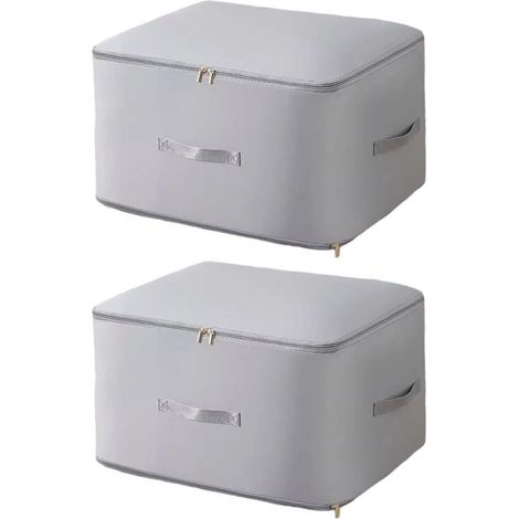 2pcs Sacs de Rangement Vêtement - - Couette Organisateur - Sous-vide - Gris 60x54x42cm (1/5)