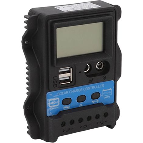 PWM-Solarstromregler, 12V 24V Solarladeregler mit einstellbaren Parametern und Überhitzungsschutzfunktion für Wohnmobile (10A) (1/5)