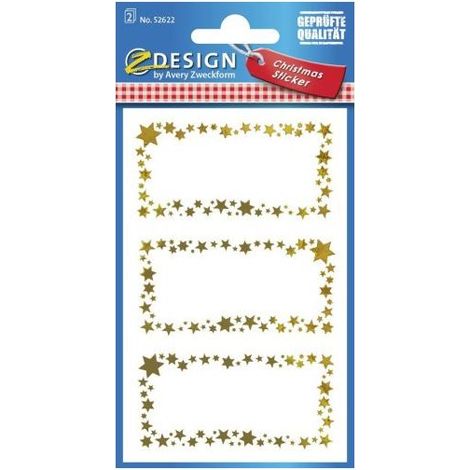 Avery 52622 étiquette auto-collante Rectangle Permanent Or, Blanc 6 pièce(s)