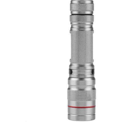 Lampe De Poche LED XPE Étanche Zoomable 3 Modes Avec Clip Pour Usage Quotidien Et Extérieur - Argent (1/5)