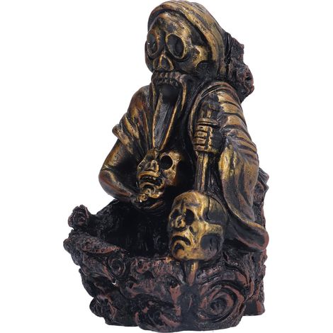 Brûleur d'encens en résine en forme de crâne, porte-encens, objet de décoration pour Halloween, artisanat et cadeau. (1/5)