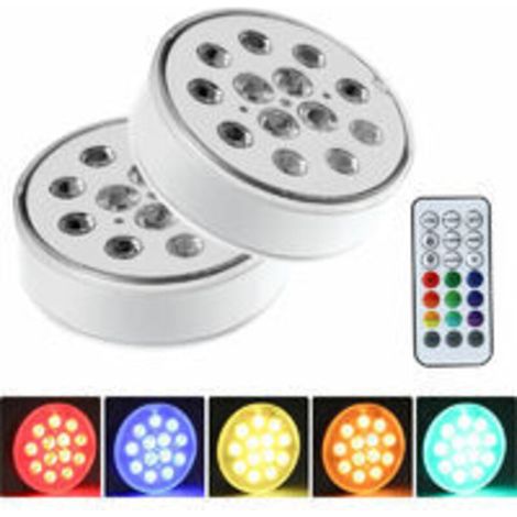 LED-Poolleuchten, 2 Stück, IP68, wasserdicht, 16 RGB-Farben, mit RF-Fernbedienung und Poollicht zur Wandmontage für Aquarien/Badewanne/Vase/Pool/Teiche, STOL