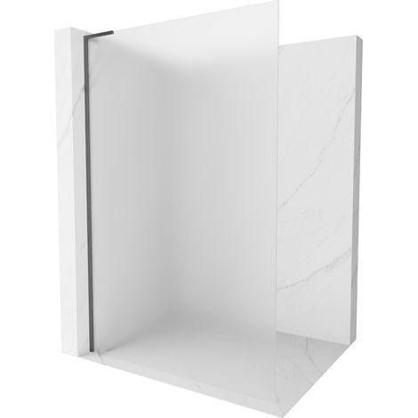 Mexen Kioto L Duschwand Walk-in 80 x 200 cm, mattiert, gun gray gebürstet - 800-080-103-66-30 (1/5)