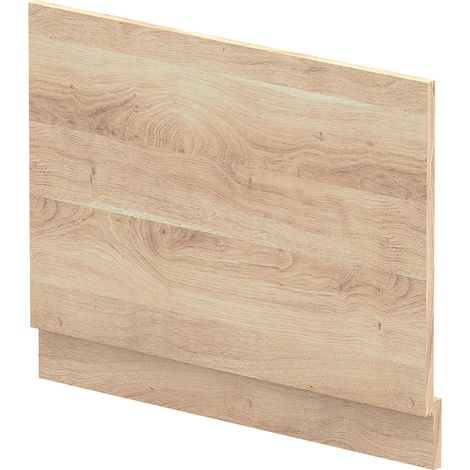 Nuie Arno Straight Bath End Panel and Plinth 560mm H x 730mm W - Bleached Oak (1/2)