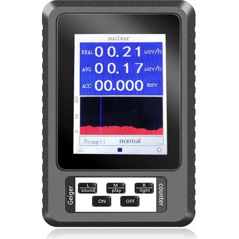 Compteur Geiger – Détecteur de rayonnement ionisant G-M – Écran LCD rétroéclairé – Sensibilité 80cpm – Précision 0,01 μsv/h - XR1-B (1/5)