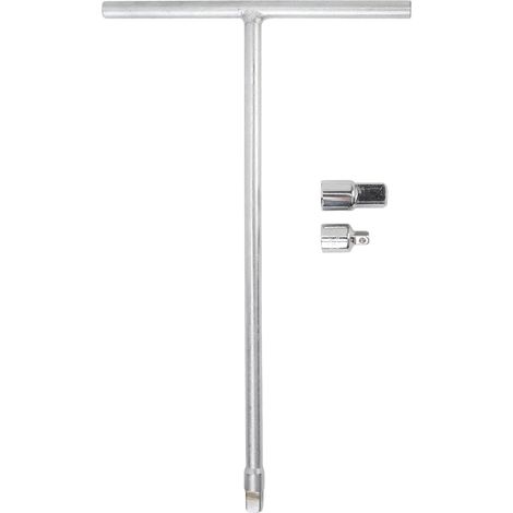 Clé en T 3/8 pouce avec adaptateurs 1/4 et 1/2, manche en acier au chrome-vanadium, porte-douille, économie d'effort, outil de serrage pour mécanique, lot avec embouts. (1/5)