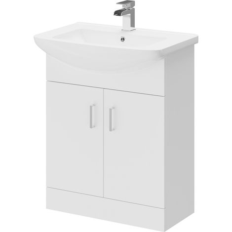 Modena Gloss White 650mm Vanity Unit and Basin with 1 Tap Hole (1/5)