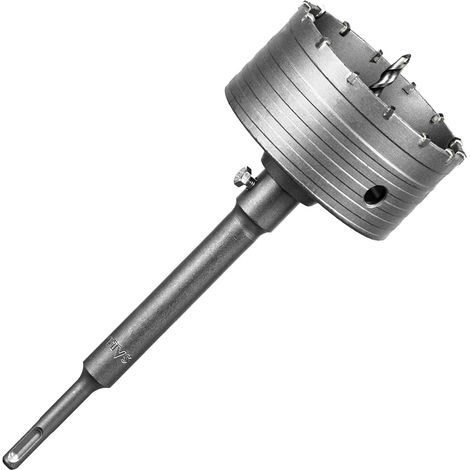 Scie Cloche Beton Couronne de Forage 110mm SDS Plus M22 Filetage Couronne Carotteuse Foret Tige 220mm Foret Pour Scie Murale Set de Scies Cloche pour Maçonnerie Pierres Naturelles Grès Marbre (1/5)