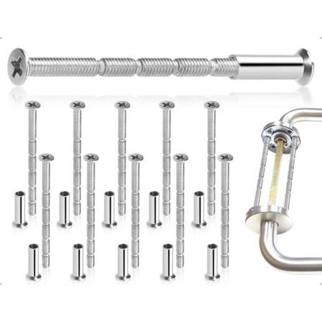 10 pièces vis de connexion, vis de manchon de connexion M4, connecteurs de meubles, utilisés pour poignée de porte en trou de serrure, armoire, salon, tiroirs, école, bureau (1/2)