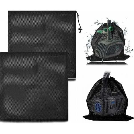(45 x 45 Cm) 2 Pièces Sac En Filet De Pompe, Sac Filtrant De Pompe à Eau En Maille, Sac De Barrière De Pompe, Sac Protection De Pompe, Avec Cordon De Serrage Pour Filtres Biologiques De Bassin (1/5)