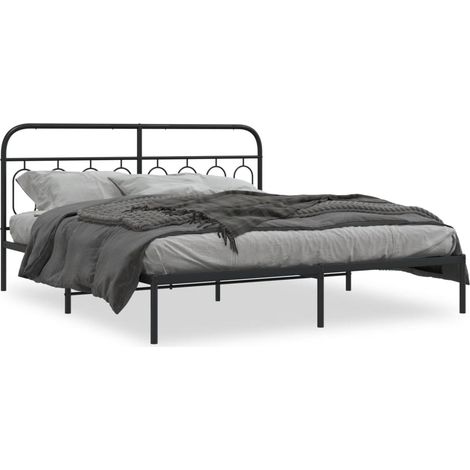 Maison Exclusive - Giroletto con Testiera in Metallo Nero 183x213 cm (1/5)