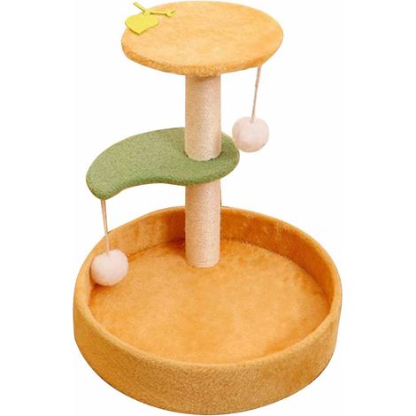 Arbre à chat en Sisal, poste à gratter interactif multifonctionnel, cadre d'escalade, lit tour confortable pour l'intérieur et l'extérieur (1/5)