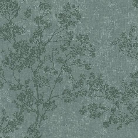 Papel pintado naturaleza Profhome 373973 papel pintado no tejido ligeramente texturado con dibujo naturaleza mate verde 5,33 m2