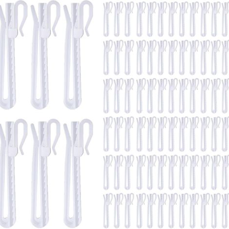 [Cliquet antidérapant] Lot de 80 crochets plissés réglables pour rideaux - Convient aux rideaux de porte et de douche