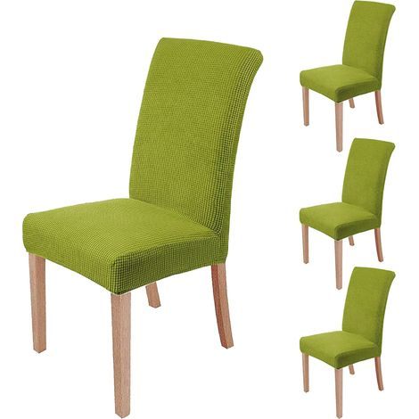 MINKUROW - Juego De 4 Fundas Elásticas Para Sillas De Comedor, Extraíbles Y Lavables, Modernas, Elásticas, Para Decoración De Sillas, Banquetes, Bodas, Fiestas (Verde Aguacate) (1/5)