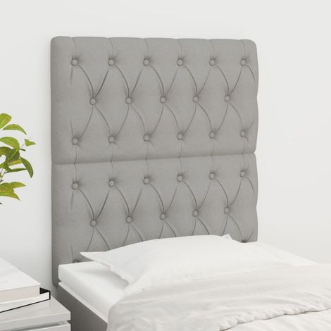 Cabecero de cama gris claro 80x7x118/128 cm Tela vidaXL (1/5)