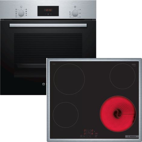 HERDSET BOSCH Backofen mit Elektro-Kochfeld - autark, 60 cm