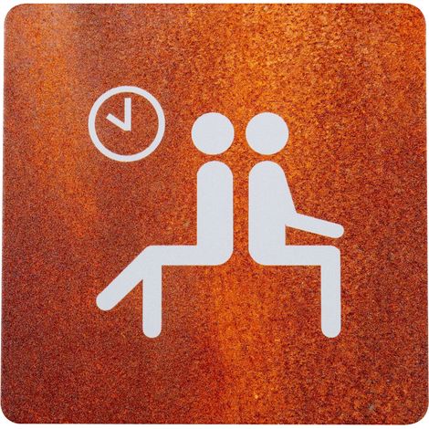 Plaque de porte alu effet rouille - Hall salle d'attente - 4385051 (1/2)