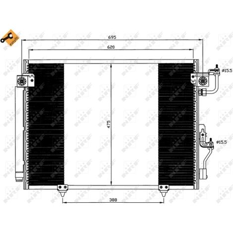 Condenseur, climatisation NRF 35619 MITSUBISHI MN123332 MR513110