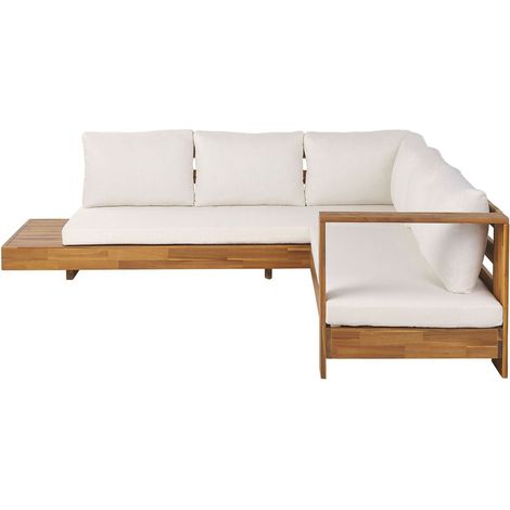 Garden Corner Sofa 5 Seater MARETTIMO Left Hand Certified Acacia Wood Brown (1/5)