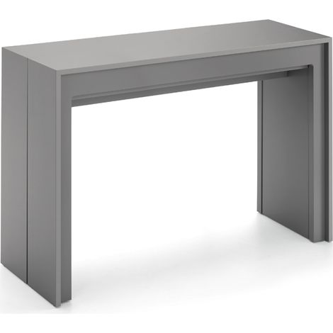 Consolle Allungabile Segmenta 110x42,5/297,5x78 cm in MDF Laccato Grigio Opaco (1/4)