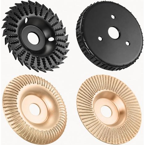Lot de 4 disques de fraisage pour meuleuse d'angle en bois de 125 mm avec disque abrasif de 22,2 mm pour façonner, poncer et couper le bois de 125 mm