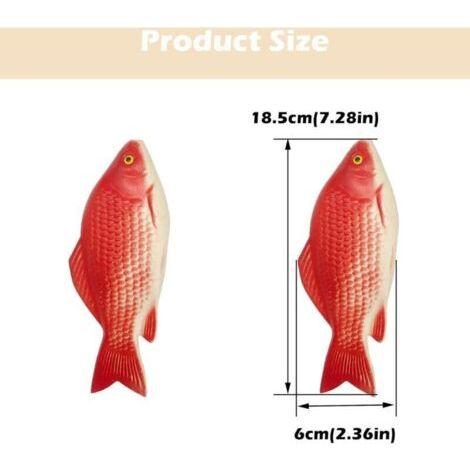 QORVA-3 poissons rouges artificiels flottants, poissons en plastique, petits faux poissons rouges artificiels flottants, ornement réaliste, pour la décoration d'aquarium (rouge) (1/3)