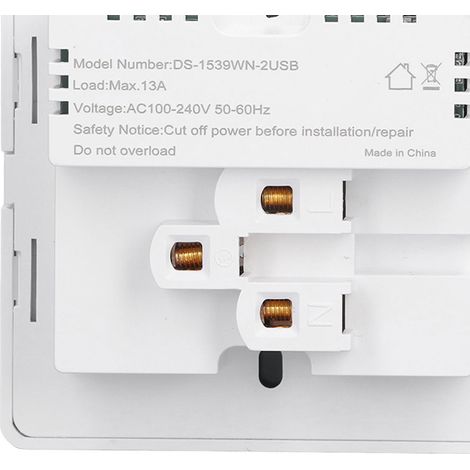 Prise murale intelligente avec port USB, charge rapide, minuterie, application de contrôle vocal, prise intelligente AC100‑240V (1/5)