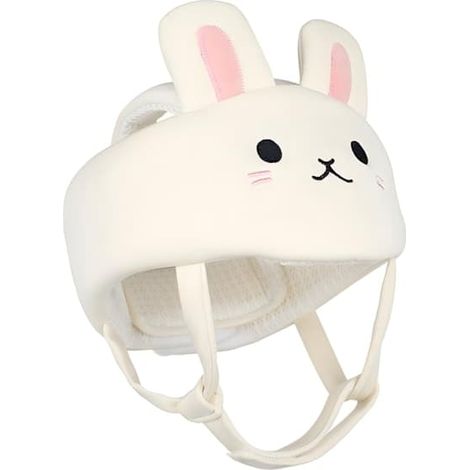 Casque de sécurité pour bébé (8-18 mois) - Modèle souple et respirant avec sangle ajustable, protection antichoc à 360°, blanc (1/5)