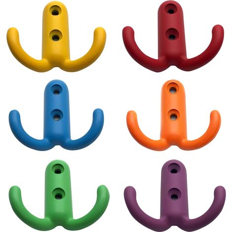 Crochet Double Métal Crochets 6 Pièces Crochet Mural Colorés Patère Porte Manteau Mural Chambre Decoratif Petit Porte Manteau Individuel Patère en Métal Crochets Doubles Porte Manteau (1/5)