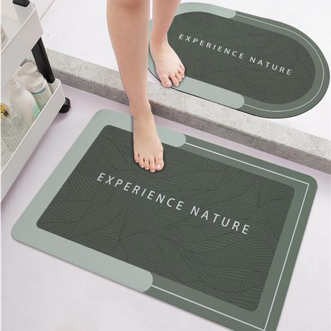 Tapis De Bain - Tapis Absorbant Non Glissant En PVC Et Velours Technique - Pour Salle De Bain Douche Baignoire Extérieur - 30x50 cm - Lot De 2 (1/5)