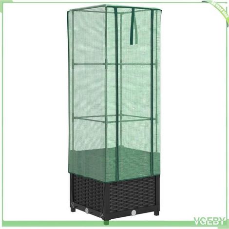 Jardinière surélevée avec housse - FAFEICY - 4015813 - aspect rotin - 40x40x139 cm - housse imperméable (1/5)