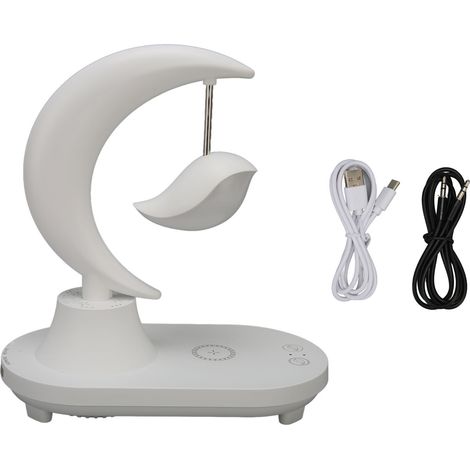 Lampe LED rechargeable sans fil avec chargeur sans fil, musique Bluetooth, touche tactile, variateur, 8 modes couleur, veilleuse pour enfants, lecture, maison, bureau (1/5)
