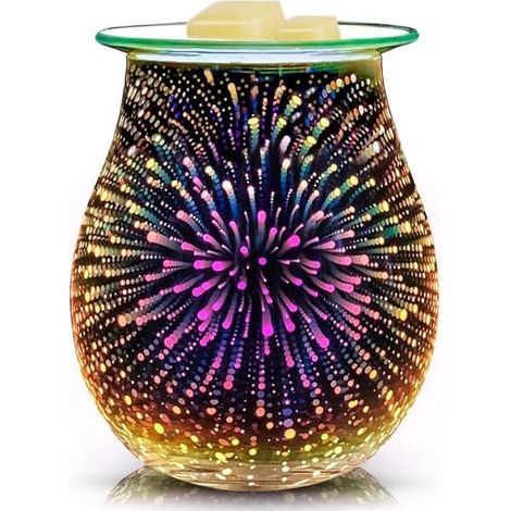 Réchauffeur de Cire Électrique en Verre 3D, Brûleur de Cire, Chauffe-Parfum, Chauffe-Cire pour, Le Bureau, la Chambre à Coucher. Prise UE Facile à Utiliser (1/5)