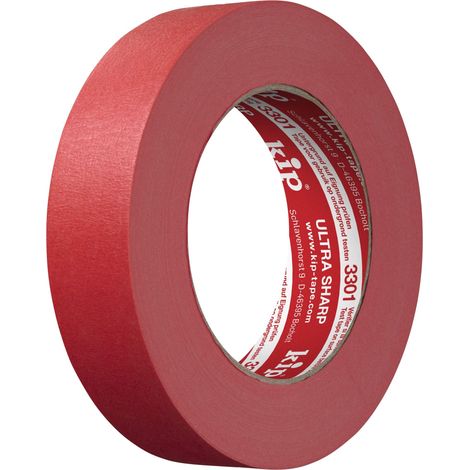 kip MASKING-TEC - Nastro crespo sottile Ultra Sharp, 24 mm x 50 m, nastro adesivo per interni ed esterni, bordi colorati perfetti, forza adesiva equilibrata (1/4)