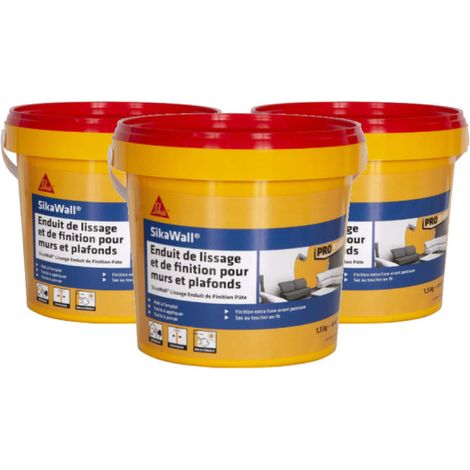 Juego de 3 compuestos de alisado y acabado SIKA SikaWall en forma de pasta - 1,5kg (1/4)