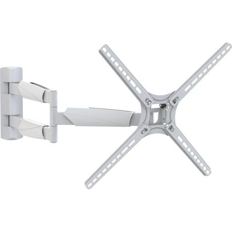 Longueur 76cm Blanc Support TV Mural pour écrans 13-65 Pouces, Inclinable et orientable, Mouvement Complet, Poids Max. 36Kg, Extra Extensible, pour LED OLED LCD, Max. VESA 400x400 (1/5)