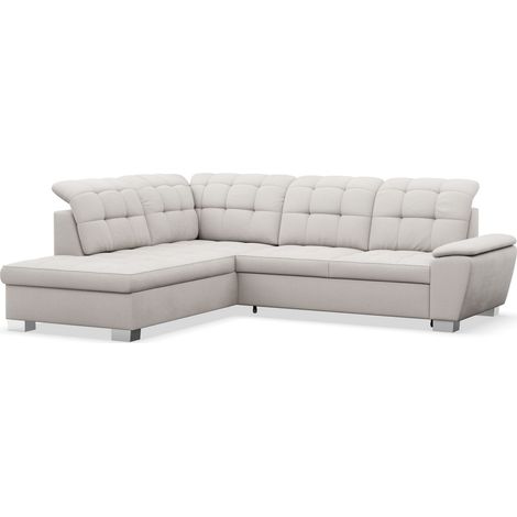 Selsey Jamaal - Ecksofa mit Schlaffunktion und Stauraum, linksseitig, creme (1/5)