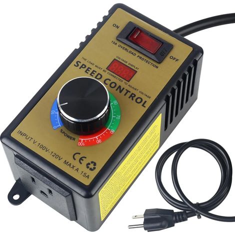 Variateur de vitesse pour moteur à courant alternatif 4000 W, 120 V, 15 A, avec protection contre les surcharges, pour ventilateurs et outils électriques. (1/5)