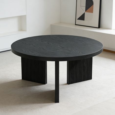 Gain de place au quotidien avec cette table basse ronde 80 cm, surface facile d'entretien (1/5)