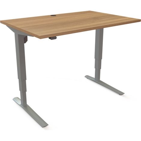 STIER Bureau électrique réglable en hauteur 501-43 120 x 80 cm noyer mélaminé 65-125 cm (1/3)